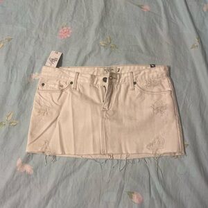 Abercrombie & Fitch White Jean Skirt